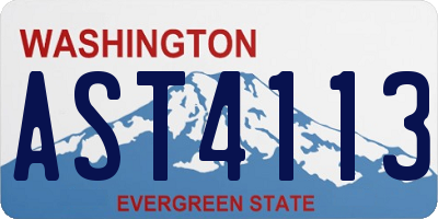 WA license plate AST4113