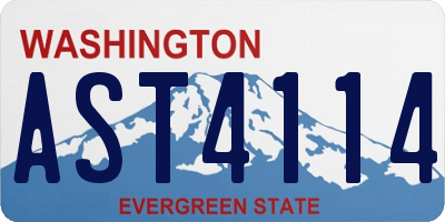 WA license plate AST4114
