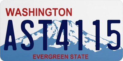 WA license plate AST4115