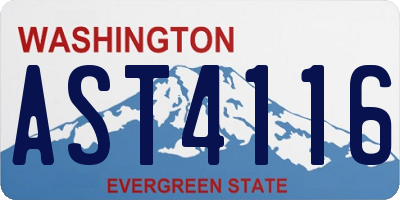 WA license plate AST4116