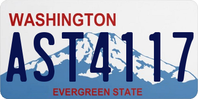 WA license plate AST4117