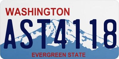 WA license plate AST4118