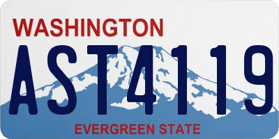 WA license plate AST4119
