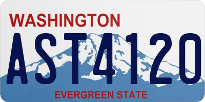 WA license plate AST4120