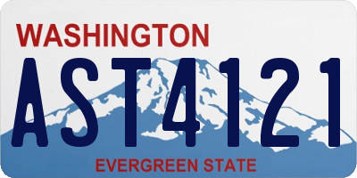 WA license plate AST4121