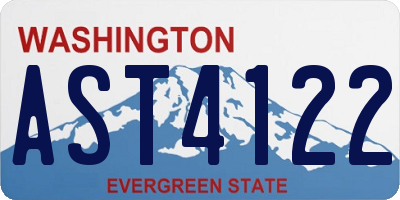 WA license plate AST4122