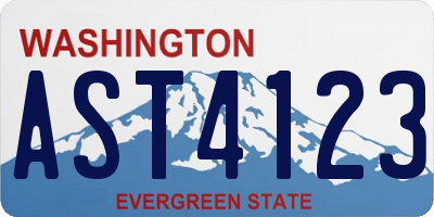 WA license plate AST4123