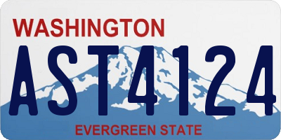 WA license plate AST4124