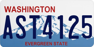 WA license plate AST4125