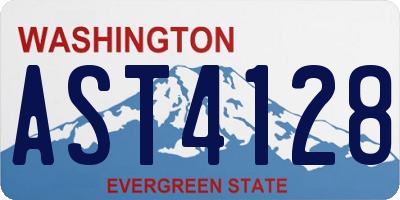 WA license plate AST4128