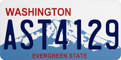 WA license plate AST4129