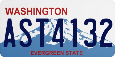 WA license plate AST4132