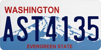 WA license plate AST4135