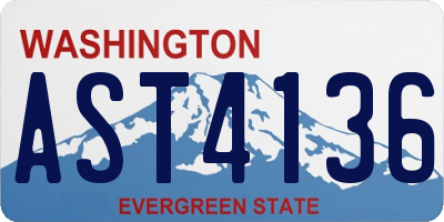 WA license plate AST4136
