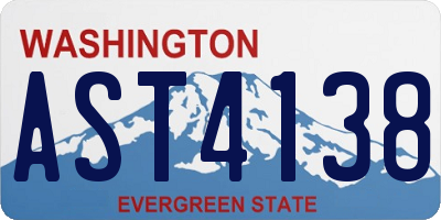 WA license plate AST4138