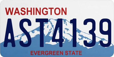 WA license plate AST4139