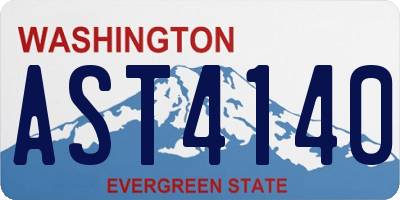 WA license plate AST4140