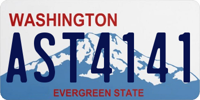 WA license plate AST4141
