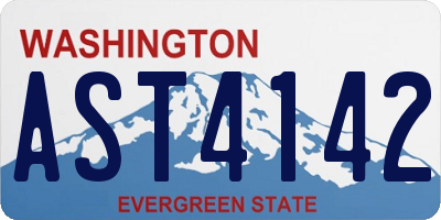 WA license plate AST4142