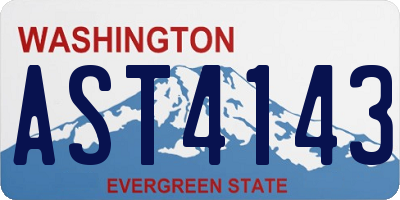 WA license plate AST4143