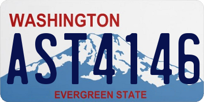 WA license plate AST4146
