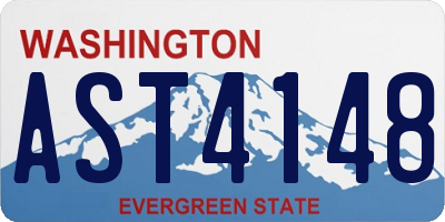 WA license plate AST4148