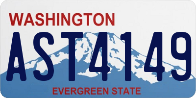 WA license plate AST4149