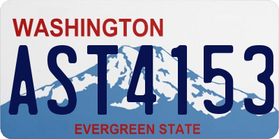 WA license plate AST4153