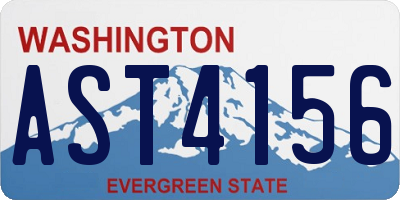 WA license plate AST4156