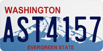 WA license plate AST4157