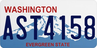 WA license plate AST4158