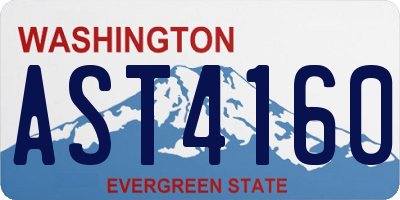 WA license plate AST4160