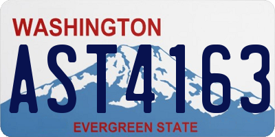 WA license plate AST4163