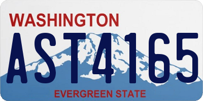 WA license plate AST4165
