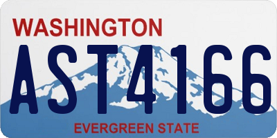 WA license plate AST4166