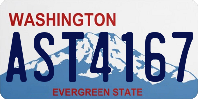 WA license plate AST4167