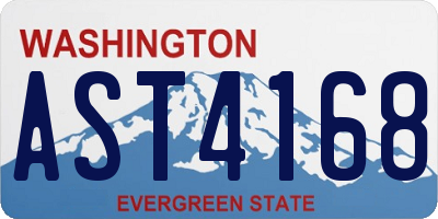 WA license plate AST4168