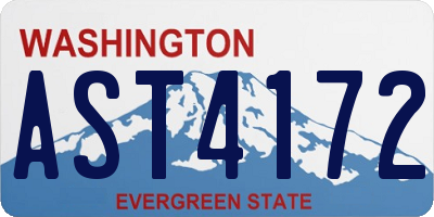 WA license plate AST4172