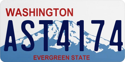 WA license plate AST4174