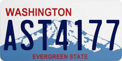 WA license plate AST4177