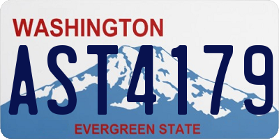 WA license plate AST4179