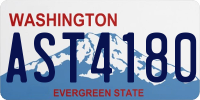 WA license plate AST4180