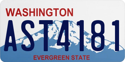 WA license plate AST4181