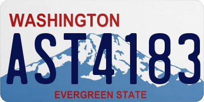 WA license plate AST4183