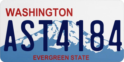 WA license plate AST4184