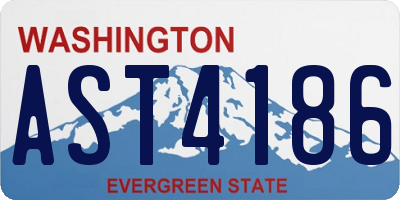 WA license plate AST4186