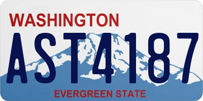 WA license plate AST4187