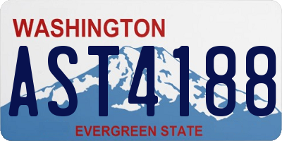 WA license plate AST4188