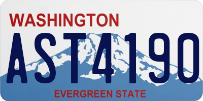 WA license plate AST4190