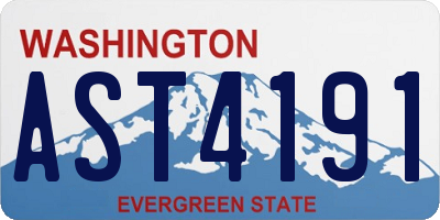 WA license plate AST4191
